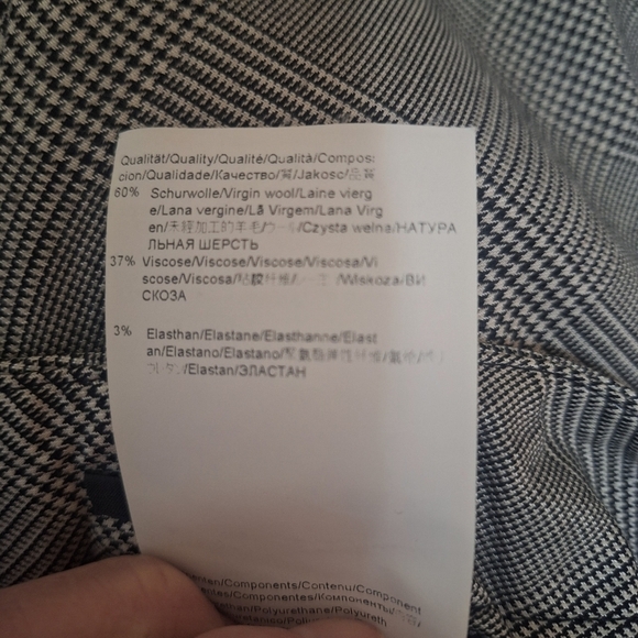 Hugo Boss Tilina plaid flat front lightweight wool blend straight leg pants - Picture 7 of 8